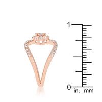 Joyce 0.4ct CZ Rose Gold Delicate Floral Wrap Ring