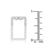 Lauren 0.4ct CZ Rhodium Delicate Clover Wrap Ring