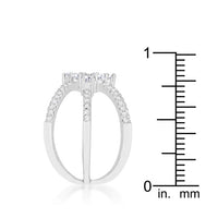 Rhodium Plated Mindy 0.8ct CZ Delicate Triple Wrap Ring