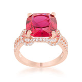 Charlene 6.2ct Ruby CZ Rose Gold Classic Statement Ring