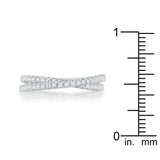 Mara 0.4ct CZ Rhodium Intertwined Simple Ring