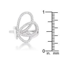 Bea 0.4ct CZ Rhodium Pave Butterfly Ring