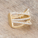 Greta 0.57ct CZ 14k Gold Wide Cocktail Cable Ring