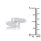 Perry 0.62ct CZ Rhodium Contemporary Wrap Ring