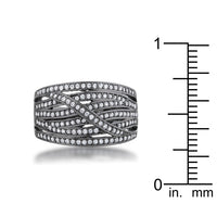Shirah 0.75ct CZ Hematite Wide Statement Ring
