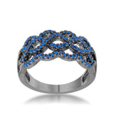 Brina 0.4ct Sapphire CZ Hematite Twist Ring