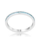 Teresa 0.5ct Aqua CZ Stainless Steel Eternity Band