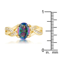 Justine 2ct Mystic CZ 14k Gold Classic Oval Ring