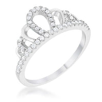 Madeline 0.2ct Rhodium Simple Crown Ring