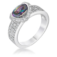 1.6 Ct Mystic Oval CZ Ring