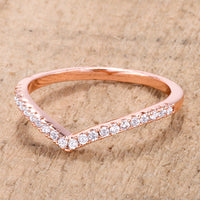 .22Ct Rose Goldtone Chevron Ring with CZ