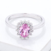 Pink Ice CZ Petite Oval Ring