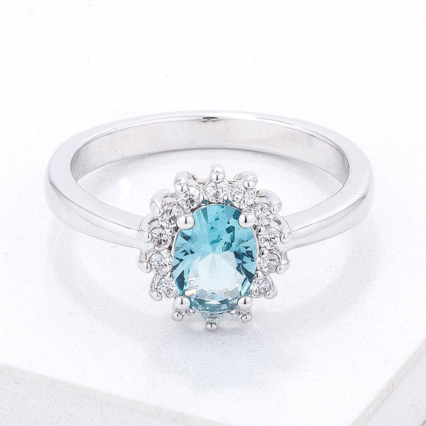 Ice Blue CZ Petite Oval Ring
