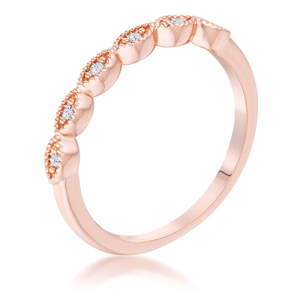 Rose Gold Plated Sextus Marquise Delicate Stackable Ring