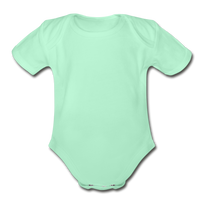 Organic Short Sleeve Baby Bodysuit - light mint