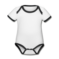 Organic Contrast Short Sleeve Baby Bodysuit - white/black