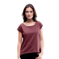 Women's Roll Cuff T-Shirt - heather burgundy