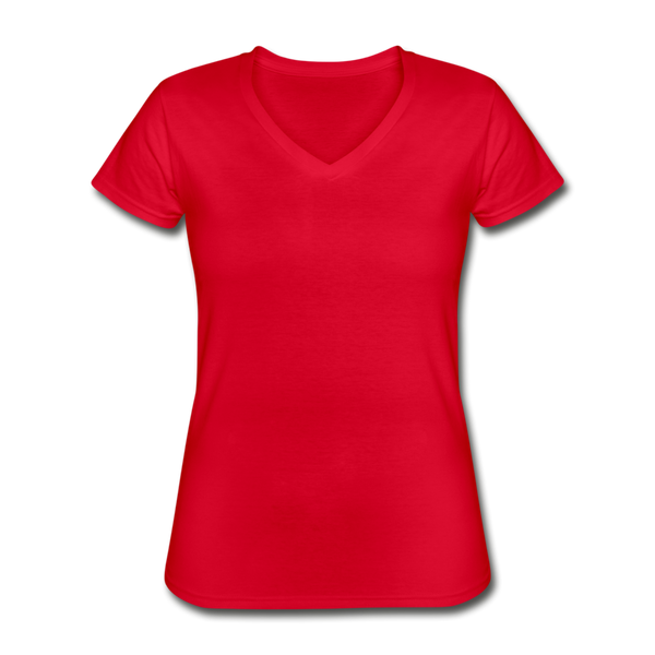 Women's V-Neck T-Shirt - red