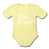 Organic Short Sleeve Baby Bodysuit - washed yellow