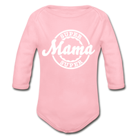 Organic Long Sleeve Baby Bodysuit - light pink